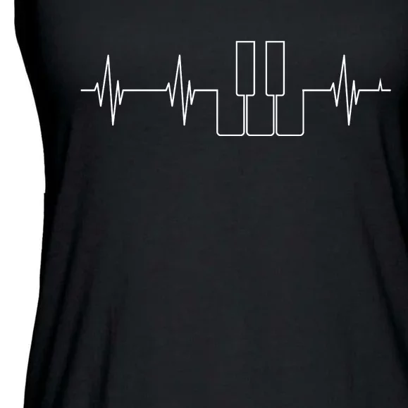 Piano Keys Hearbeat Ladies Essential Flowy Tank