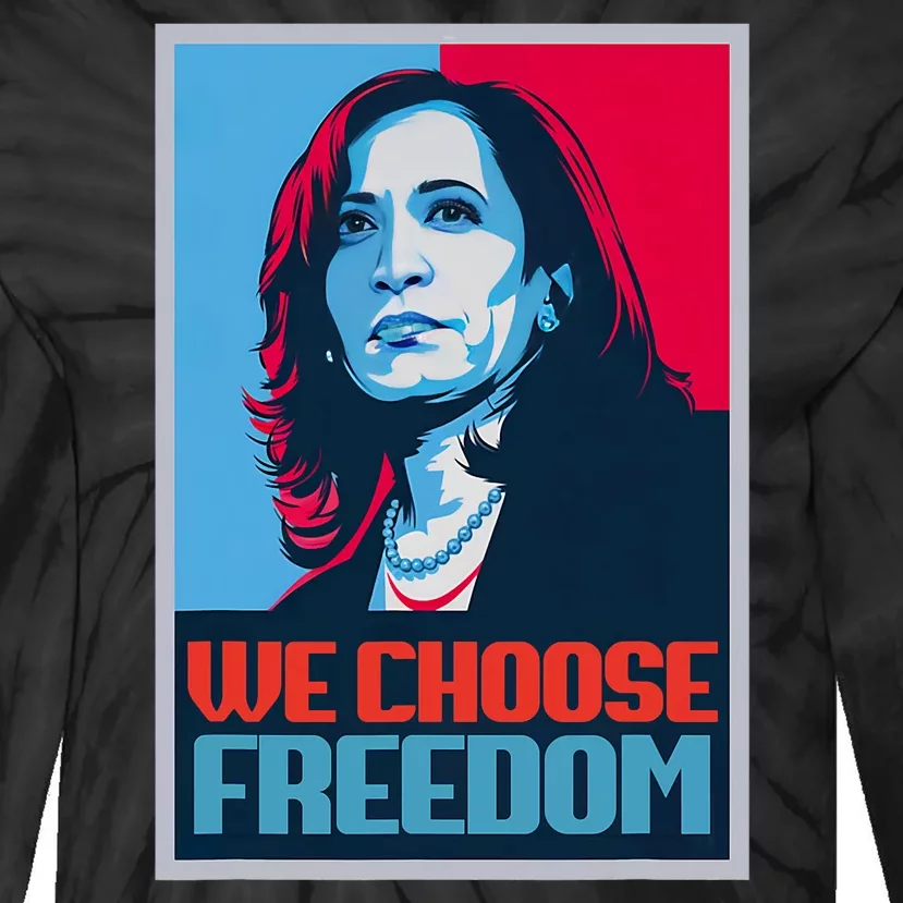 Poster Kamala Harris President 2024 Madam Vp Tie-Dye Long Sleeve Shirt