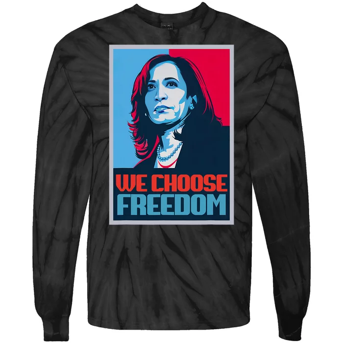 Poster Kamala Harris President 2024 Madam Vp Tie-Dye Long Sleeve Shirt