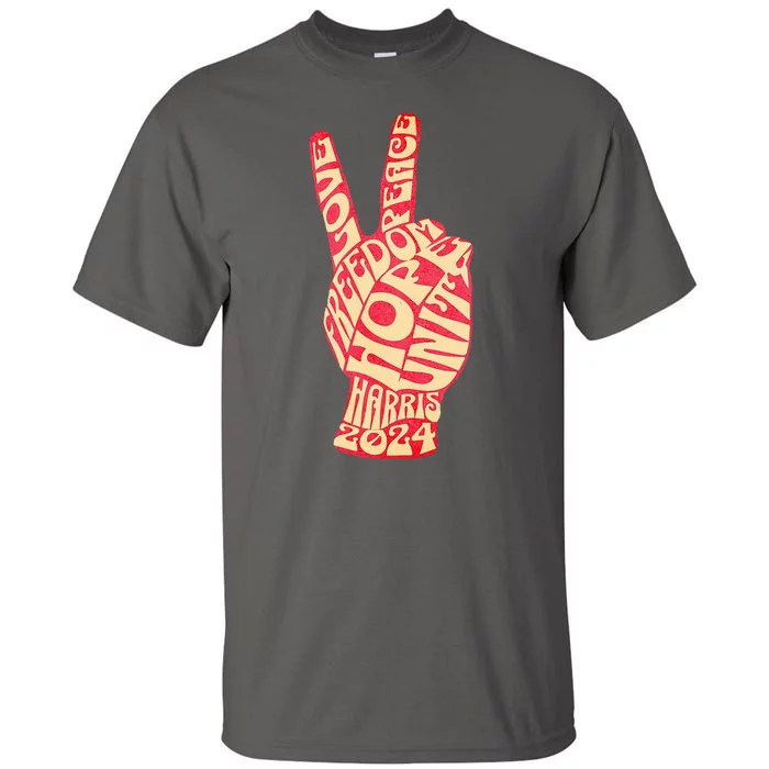 Pro Kamala Harris 2024 Peace Sign Tall T-Shirt