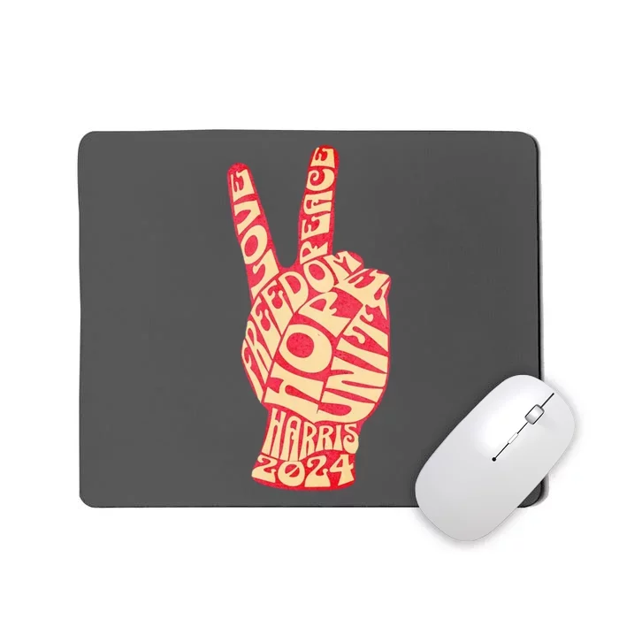 Pro Kamala Harris 2024 Peace Sign Mousepad