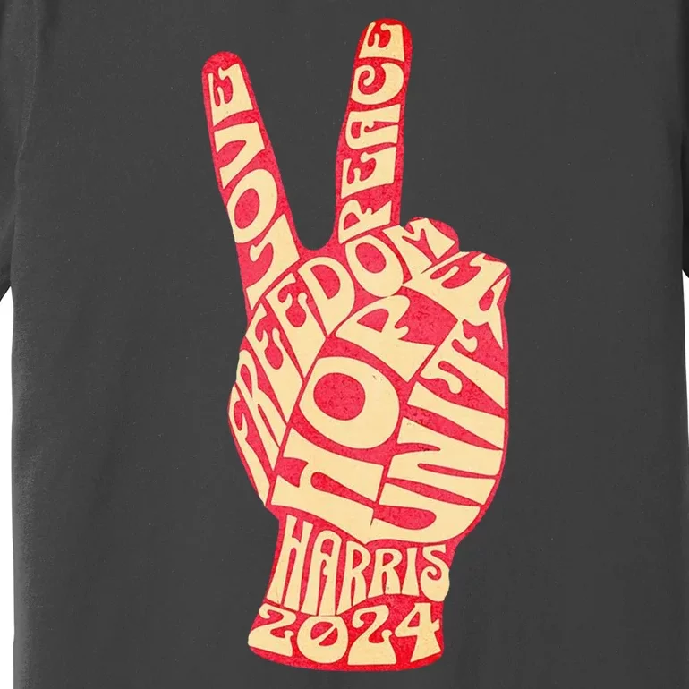 Pro Kamala Harris 2024 Peace Sign Premium T-Shirt