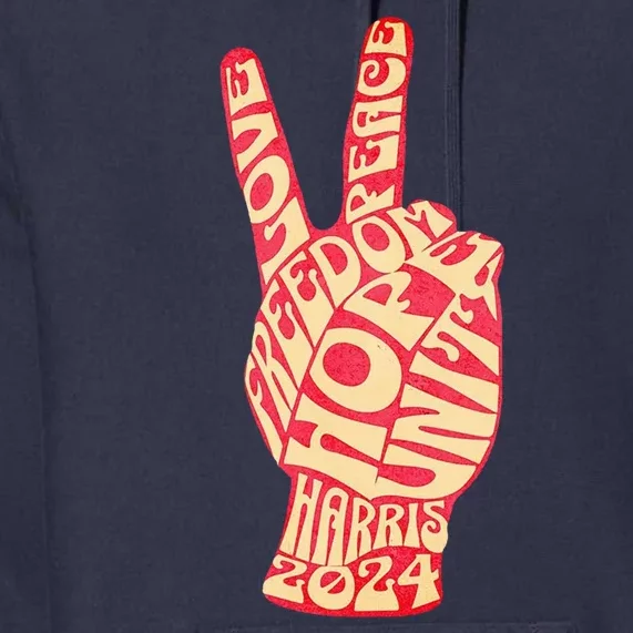 Pro Kamala Harris 2024 Peace Sign Premium Hoodie