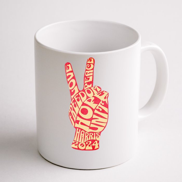 Pro Kamala Harris 2024 Peace Sign Front & Back Coffee Mug