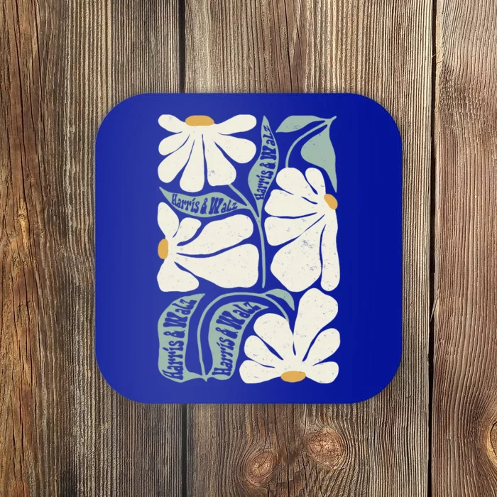 Pro Kamala Harris Waltz Flower Election Coaster