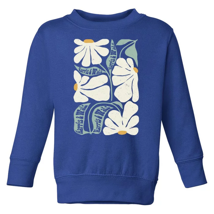 Pro Kamala Harris Waltz Flower Election Toddler Sweatshirt