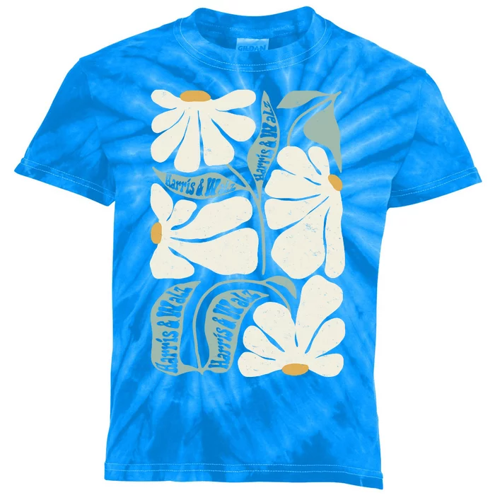 Pro Kamala Harris Waltz Flower Election Kids Tie-Dye T-Shirt