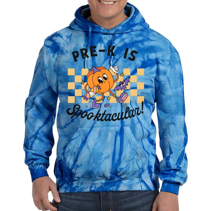 Pre K Is Spooktacular Halloween Pumpkin Spooky Tie Dye Hoodie