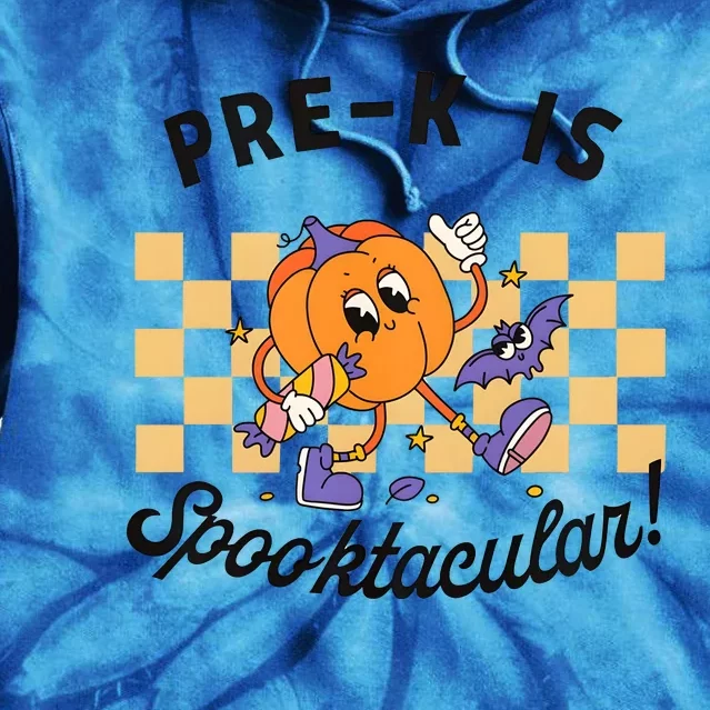 Pre K Is Spooktacular Halloween Pumpkin Spooky Tie Dye Hoodie