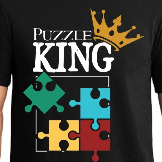 Puzzle King Jigsaw Puzzle Lover Puzzle Pieces Gift Pajama Set