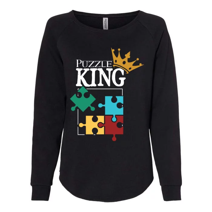 Puzzle King Jigsaw Puzzle Lover Puzzle Pieces Gift Womens California Wash Sweatshirt