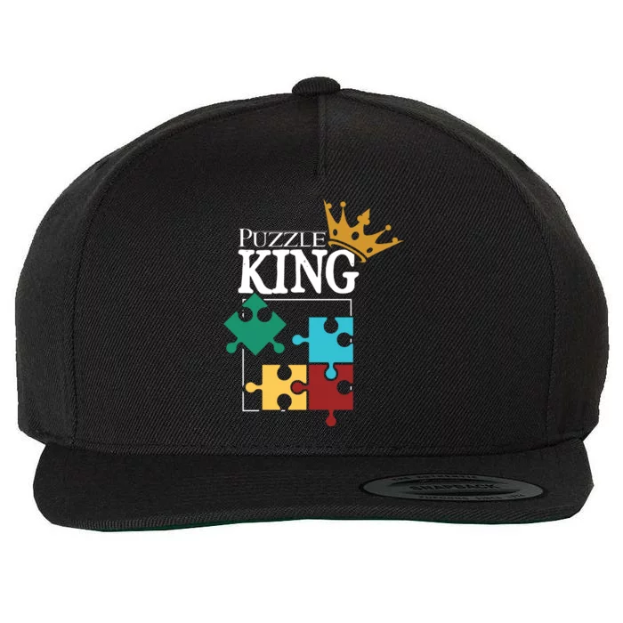 Puzzle King Jigsaw Puzzle Lover Puzzle Pieces Gift Wool Snapback Cap