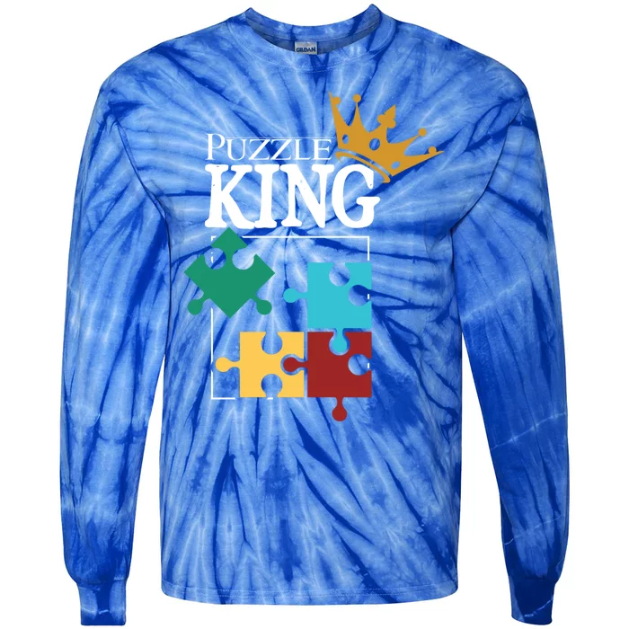 Puzzle King Jigsaw Puzzle Lover Puzzle Pieces Gift Tie-Dye Long Sleeve Shirt