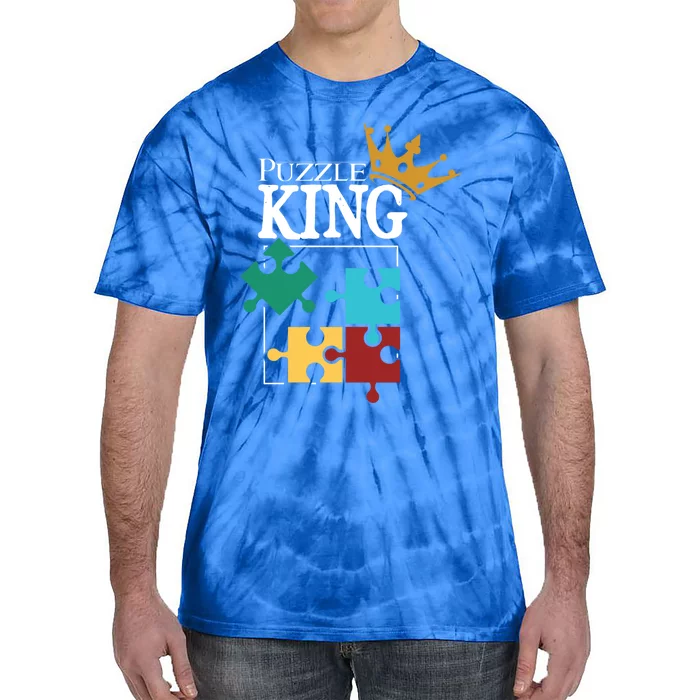 Puzzle King Jigsaw Puzzle Lover Puzzle Pieces Gift Tie-Dye T-Shirt