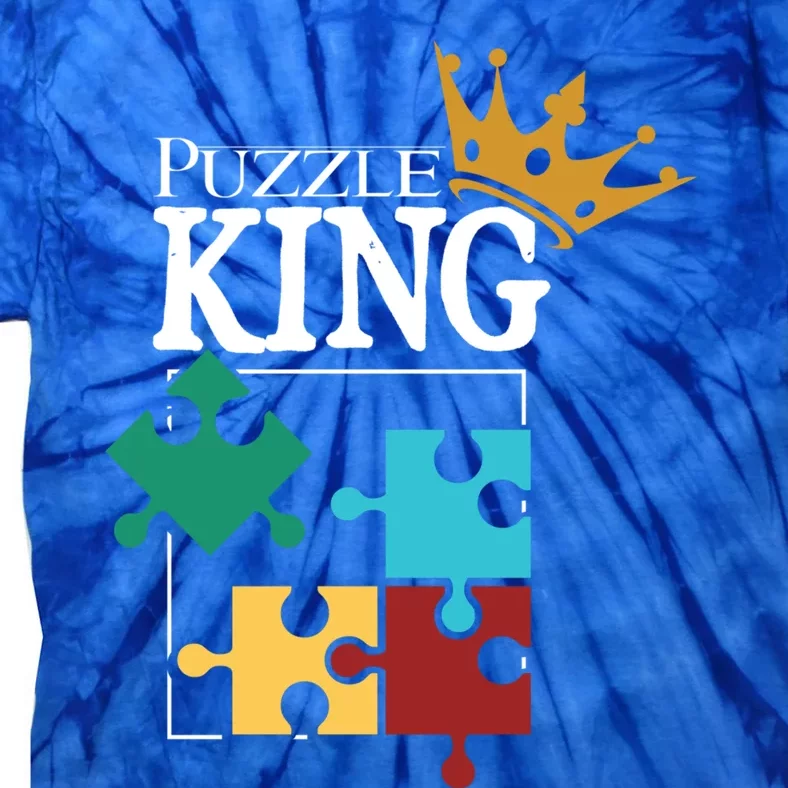 Puzzle King Jigsaw Puzzle Lover Puzzle Pieces Gift Tie-Dye T-Shirt