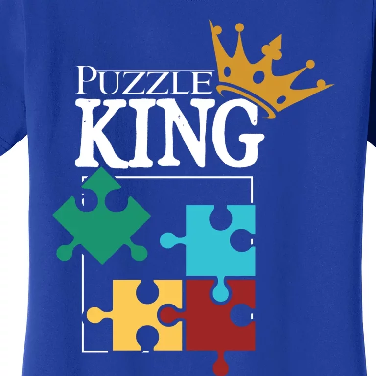 Puzzle King Jigsaw Puzzle Lover Puzzle Pieces Gift Women's T-Shirt