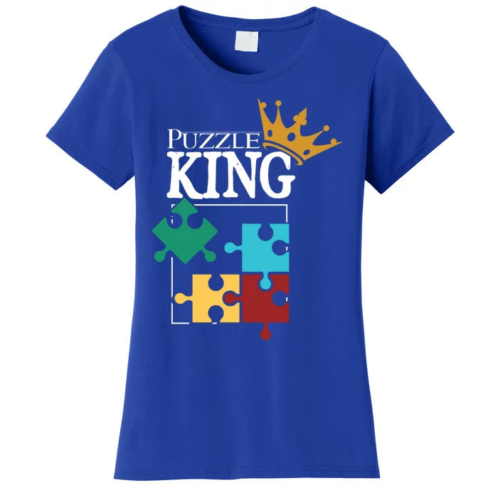 Puzzle King Jigsaw Puzzle Lover Puzzle Pieces Gift Women's T-Shirt