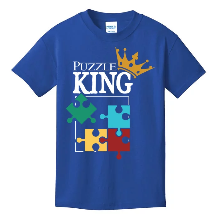 Puzzle King Jigsaw Puzzle Lover Puzzle Pieces Gift Kids T-Shirt