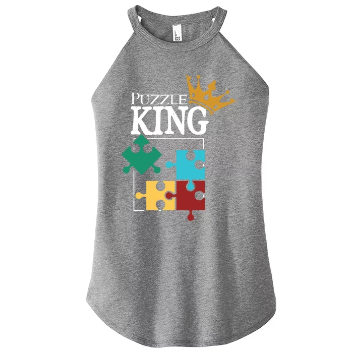 Puzzle King Jigsaw Puzzle Lover Puzzle Pieces Gift Women’s Perfect Tri Rocker Tank