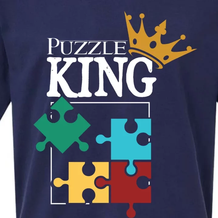 Puzzle King Jigsaw Puzzle Lover Puzzle Pieces Gift Sueded Cloud Jersey T-Shirt