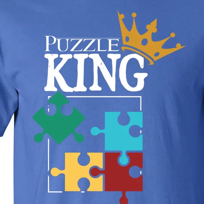 Puzzle King Jigsaw Puzzle Lover Puzzle Pieces Cute Gift Tall T-Shirt