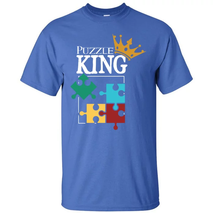 Puzzle King Jigsaw Puzzle Lover Puzzle Pieces Cute Gift Tall T-Shirt