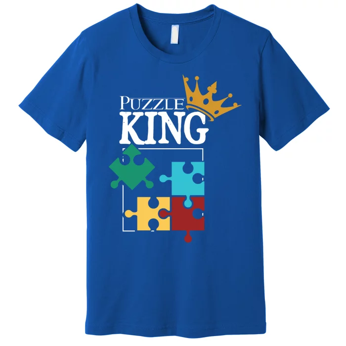 Puzzle King Jigsaw Puzzle Lover Puzzle Pieces Cute Gift Premium T-Shirt