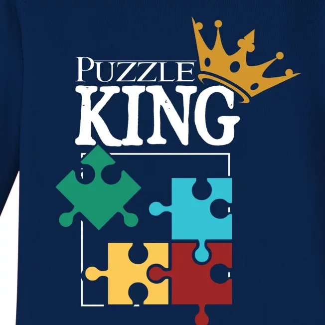 Puzzle King Jigsaw Puzzle Lover Puzzle Pieces Cute Gift Baby Long Sleeve Bodysuit