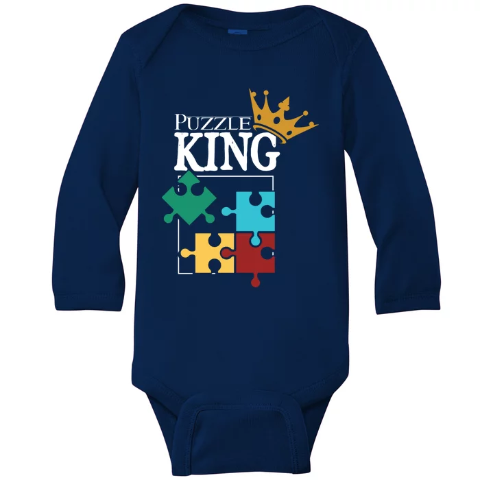 Puzzle King Jigsaw Puzzle Lover Puzzle Pieces Cute Gift Baby Long Sleeve Bodysuit