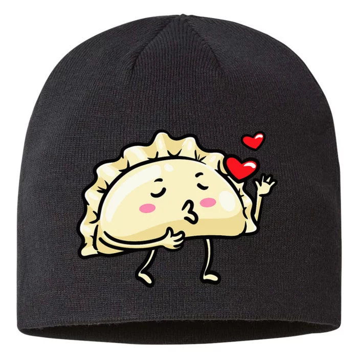 Pierogi Kawaii Kisses Emoticon Polish Food Dyngus Day 8 1/2in Sustainable Knit Beanie