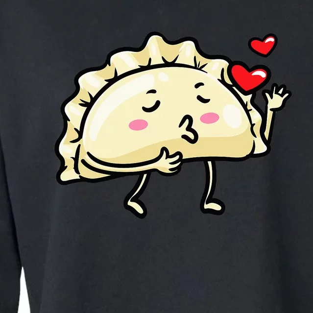 Pierogi Kawaii Kisses Emoticon Polish Food Dyngus Day Cropped Pullover Crew