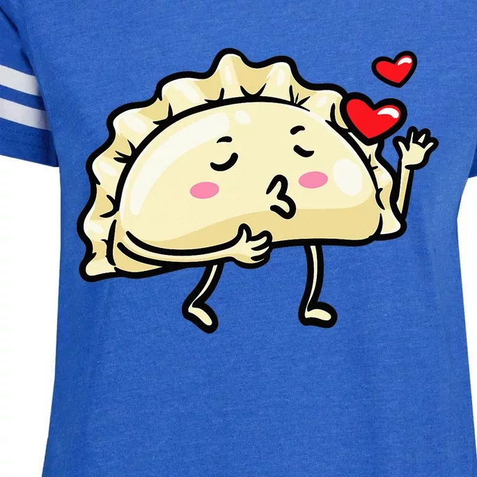 Pierogi Kawaii Kisses Emoticon Polish Food Dyngus Day Enza Ladies Jersey Football T-Shirt