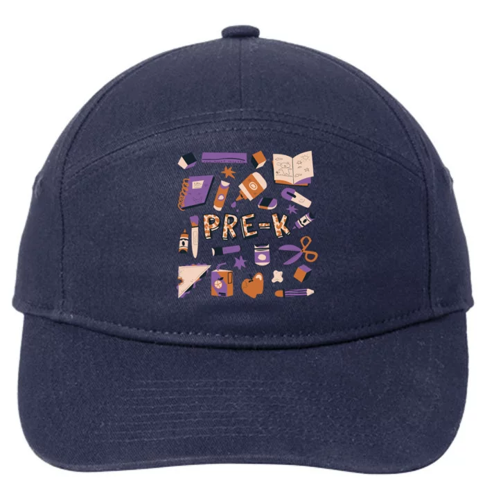 Pre K Kindergarten Back To School 7-Panel Snapback Hat