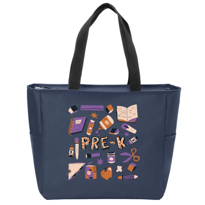 Pre K Kindergarten Back To School Zip Tote Bag