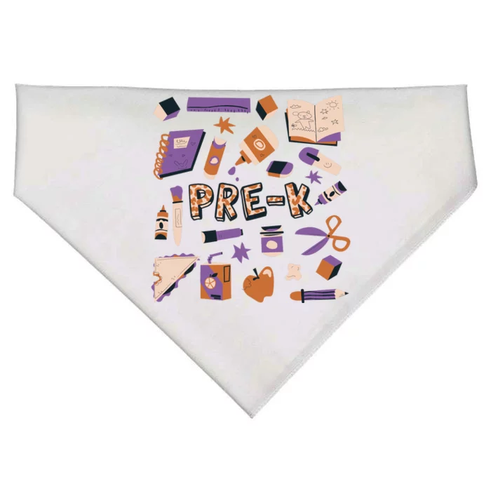 Pre K Kindergarten Back To School USA-Made Doggie Bandana