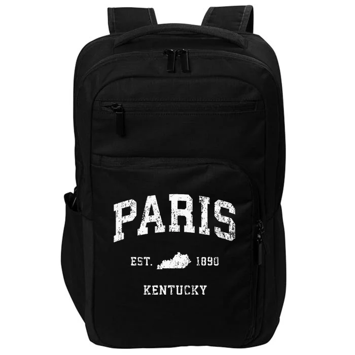 Paris Kentucky Ky Vintage Athletic Sports Design Impact Tech Backpack