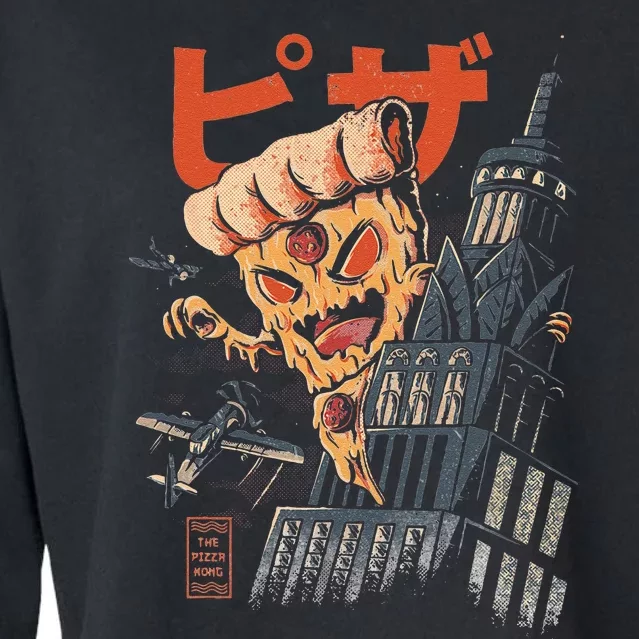 Pizza Kong Kaiju Monsters Fast Food Japanese Art Cropped Pullover Crew