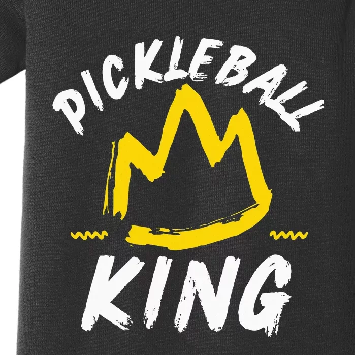 Pickleball King Legend Quote Dink Shot Paddle Player Crown Baby Bodysuit