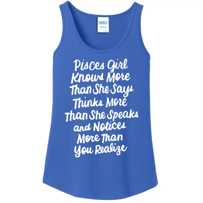 Pisces Knows More Than She Says February March Birthday Cute Gift Ladies Essential Tank