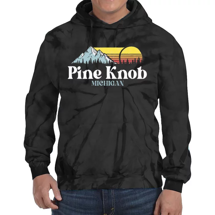 Pine Knob Michigan Ski Snowboarding Vacations Hiking Trails Tie Dye Hoodie