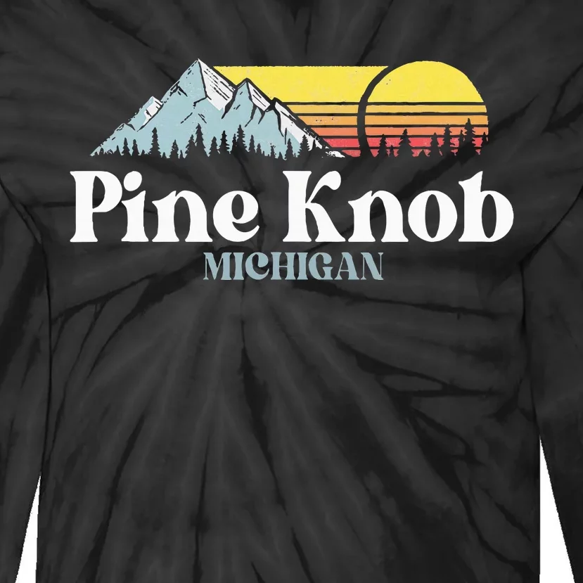 Pine Knob Michigan Ski Snowboarding Vacations Hiking Trails Tie-Dye Long Sleeve Shirt