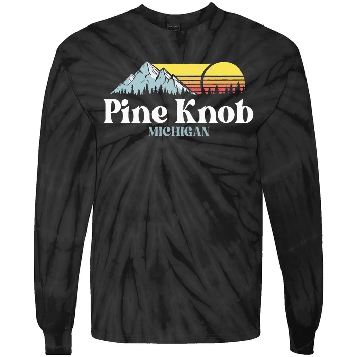 Pine Knob Michigan Ski Snowboarding Vacations Hiking Trails Tie-Dye Long Sleeve Shirt