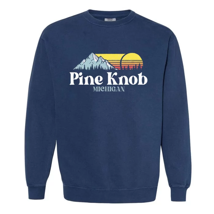 Pine Knob Michigan Ski Snowboarding Vacations Hiking Trails Garment-Dyed Sweatshirt