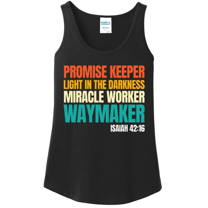 Promise Keeper Miracle Worker Waymaker Christian Faith Ladies Essential Tank