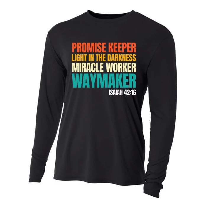 Promise Keeper Miracle Worker Waymaker Christian Faith Cooling Performance Long Sleeve Crew