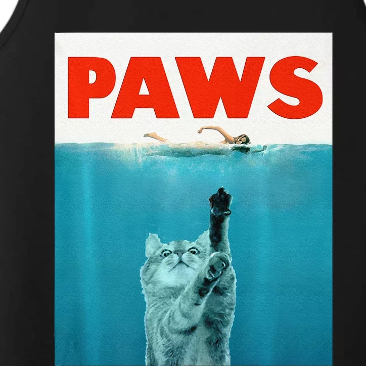 Paws Kitten Meow Parody Funny Cat Lover Gifts Performance Tank