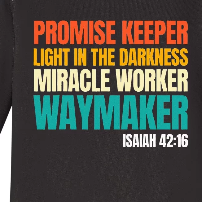 Promise Keeper Miracle Worker Waymaker Christian Faith Baby Long Sleeve Bodysuit