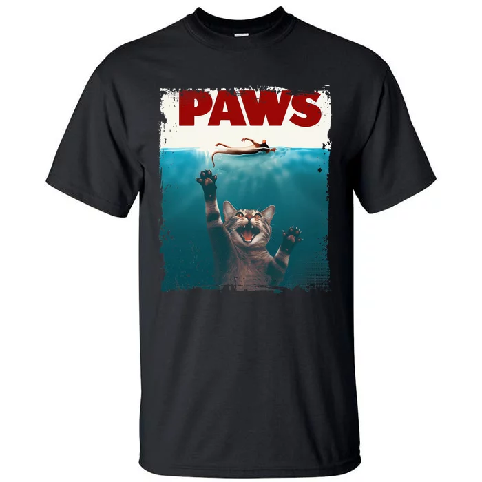 Paws Kitten Meow Parody Funny Cat Lover Gifts Cute Cat Tall T-Shirt