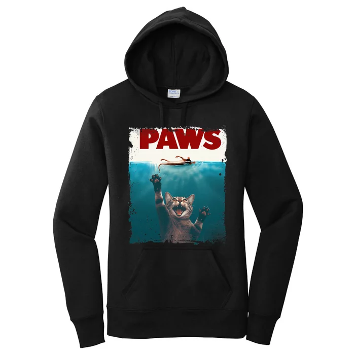 Paws Kitten Meow Parody Funny Cat Lover Gifts Cute Cat Women's Pullover Hoodie