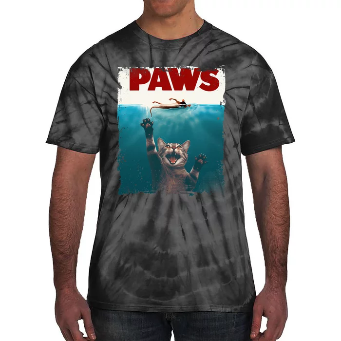 Paws Kitten Meow Parody Funny Cat Lover Gifts Cute Cat Tie-Dye T-Shirt